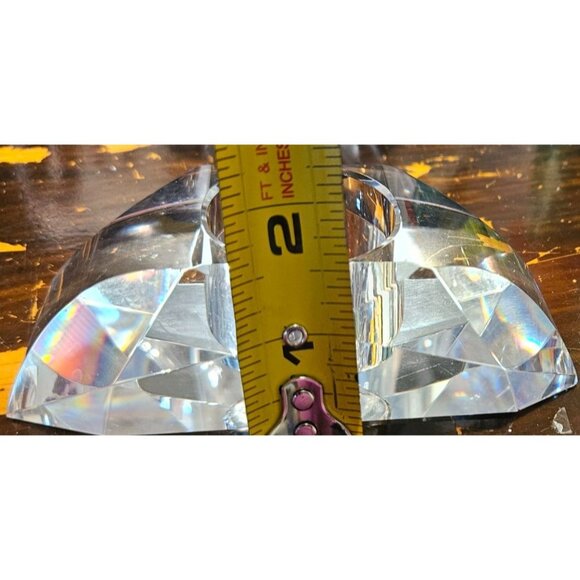 Vintage Crystal Vase & Candle Holder Signed Strubach & Oleg Cassini Pinstriped 5 - Picture 5 of 16